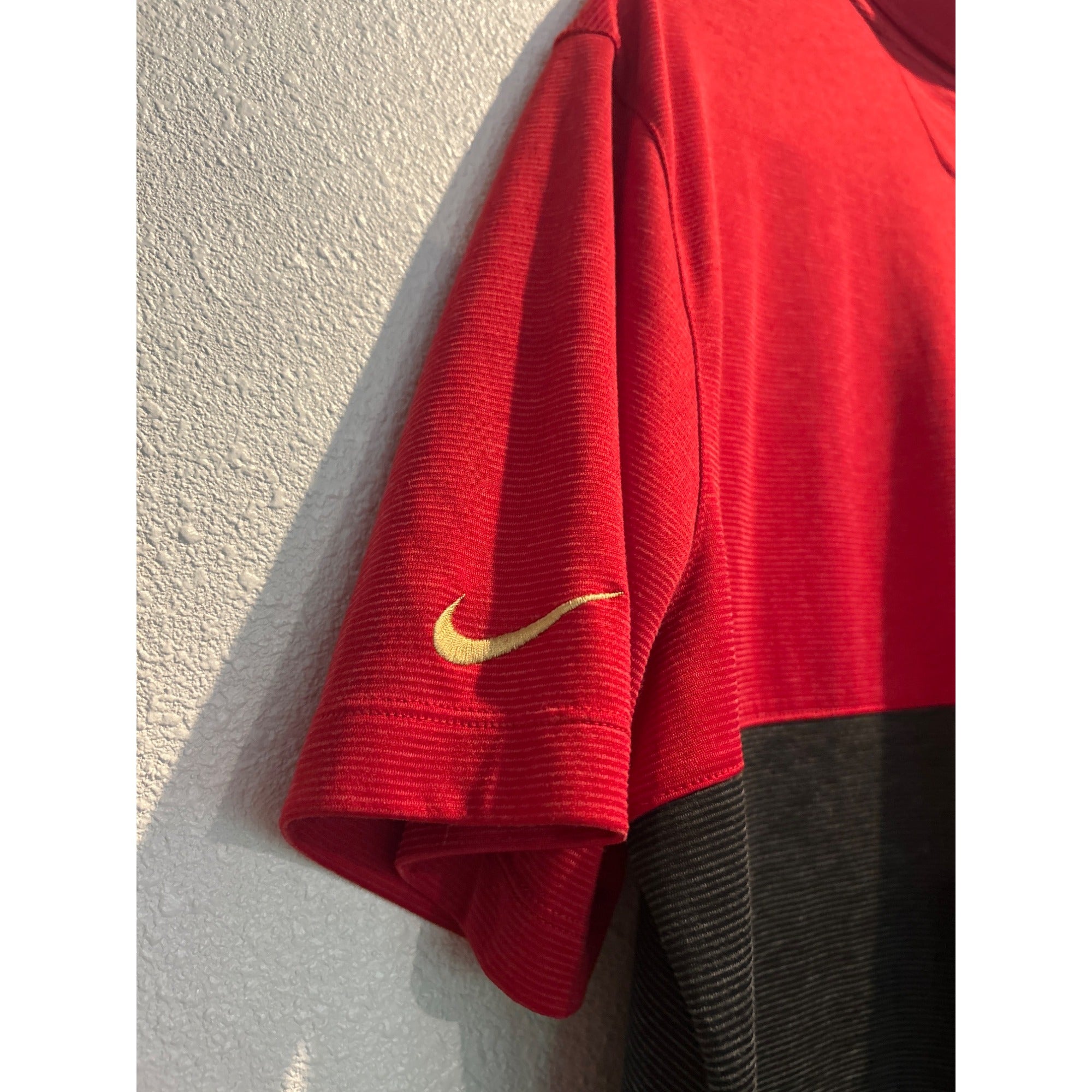 San Francisco 49ers On Field Nike Black/red Short Sleeve Polo Size L