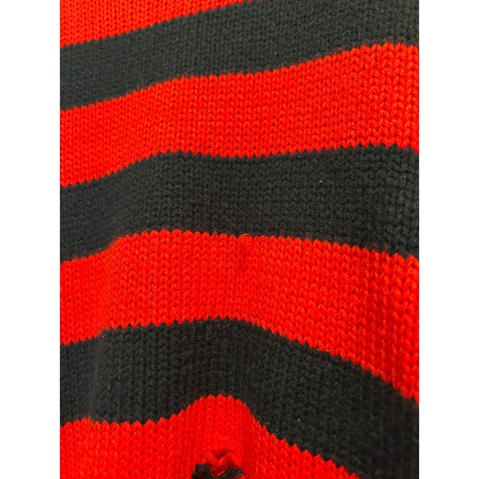 CHOII (XL) Distressed Kreuger Goth Sweater Black / Red Knit Pullover