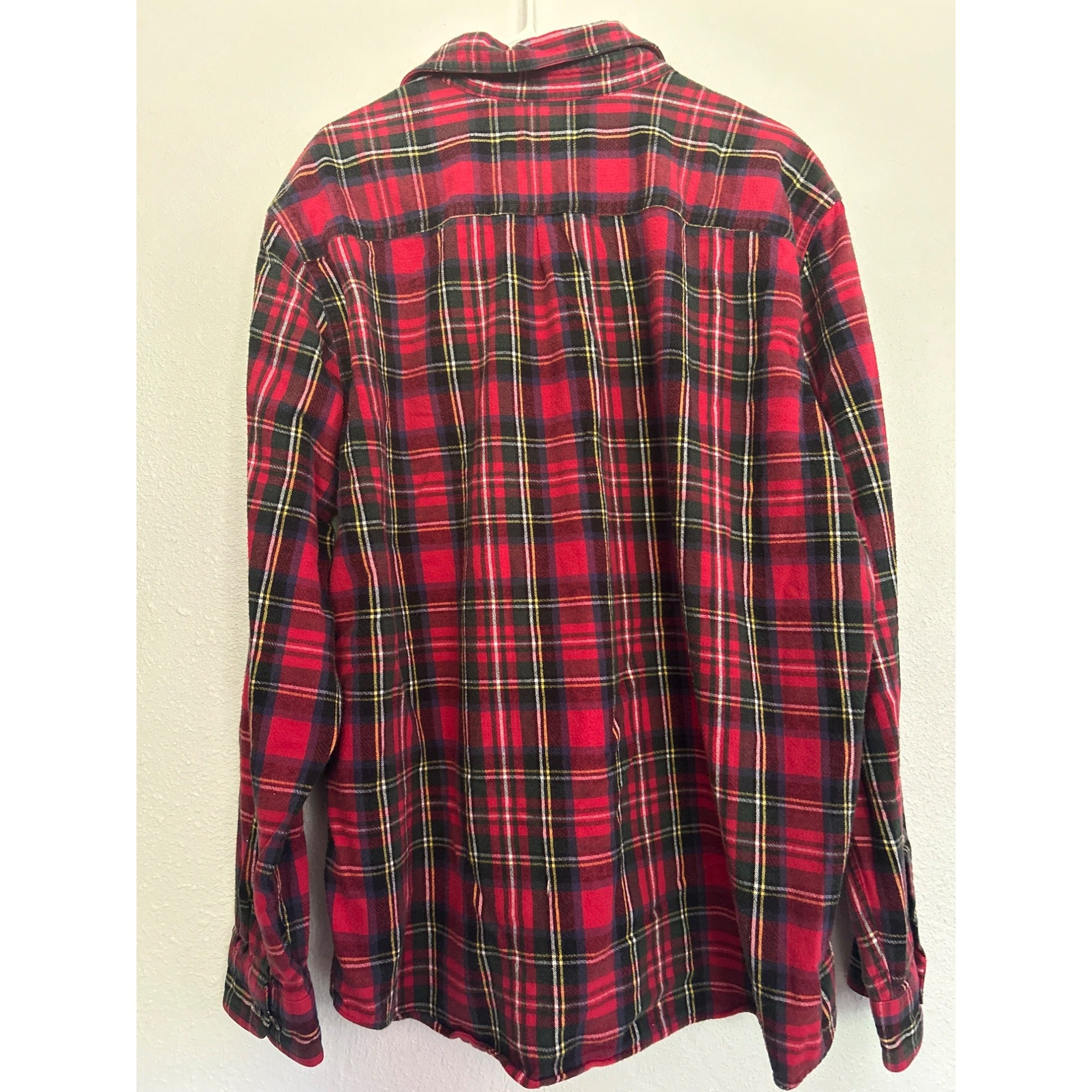 L.L. Bean MENS XL Plaid Flannel Cotton Button Up Long Sleeve Shirt