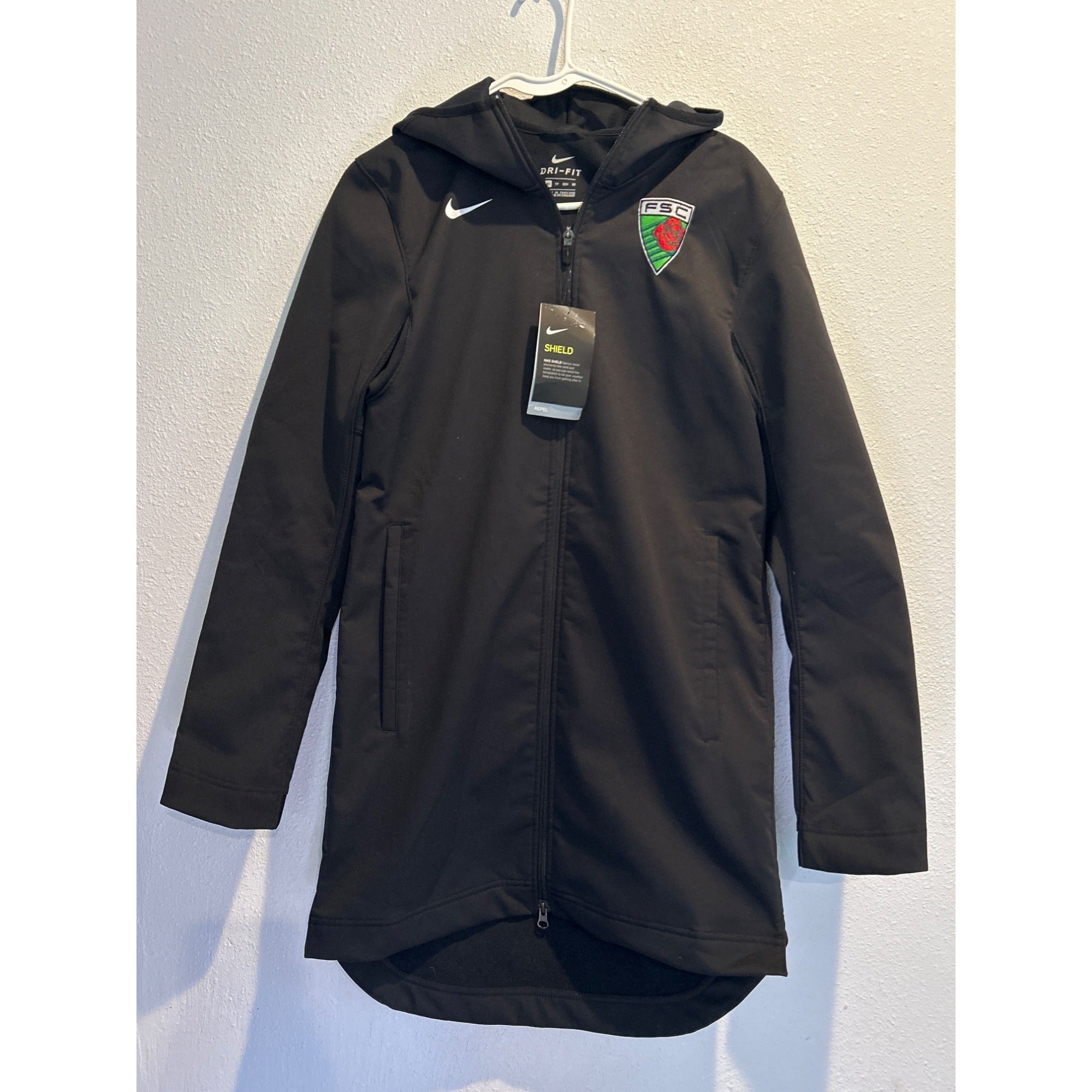 Nike MENS Shield Repel Black Parka Jacket Foothills Soccer AJ6719-010