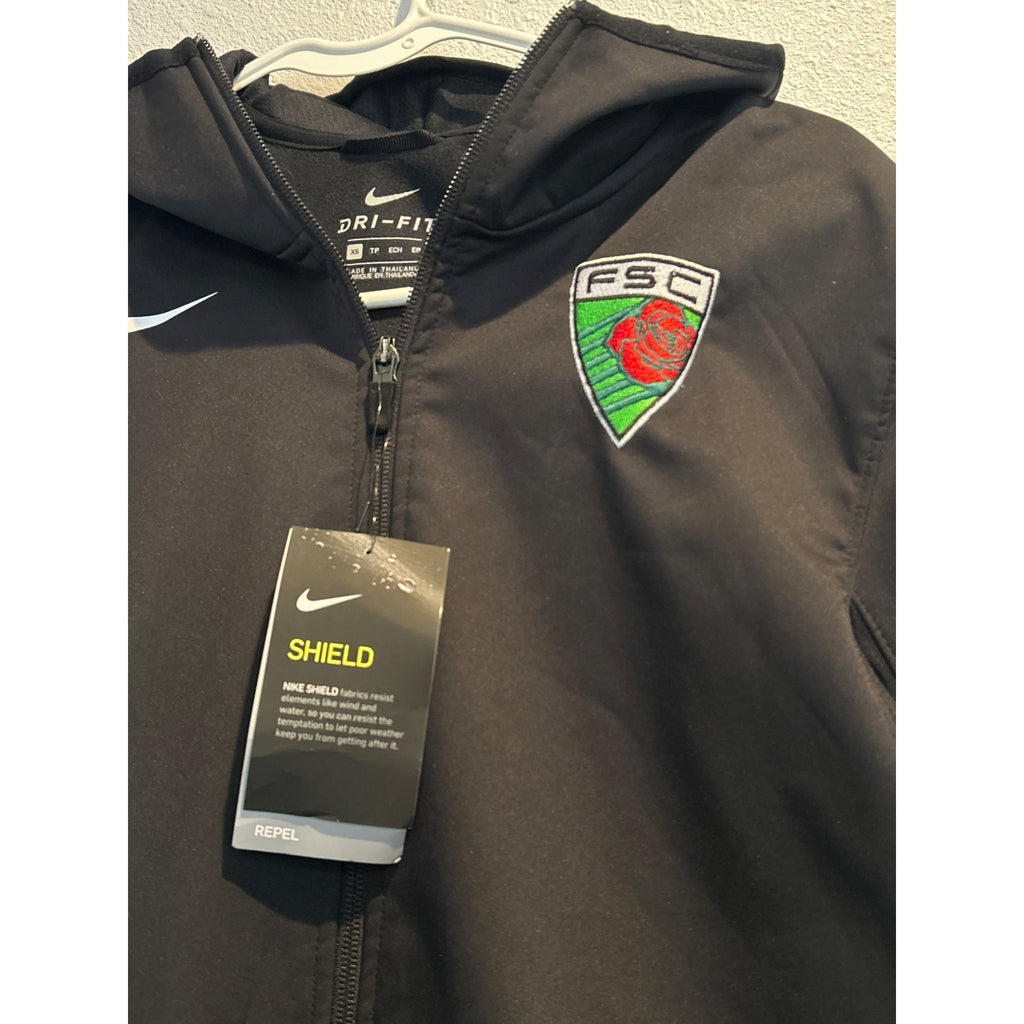 Nike MENS Shield Repel Black Parka Jacket Foothills Soccer AJ6719-010